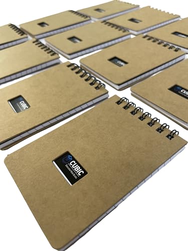 Image of Cubic A7 Wiro Pocket Notebook - Pack of 10 (Kraft Paper Brown) | Palm Notebook | Spiral-Bound, Compact & Eco-Friendly Notepad for Office, School & Daily Use
