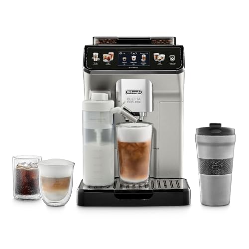 De’Longhi Eletta Explore Espresso Machine with Cold Brew, Automatic Hot & Cold Milk Frother for 50+ One Touch Recipes, Built-in Grinder, ECAM45086S