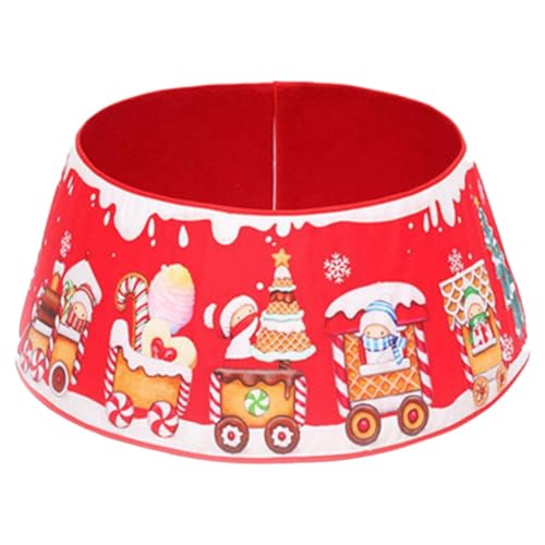 Bakkeny Decoración de árbol de Navidad, cubierta de base circundante, pie de falda, adorno, dibujos animados para el hogar, falda de árbol de Navidad, fiesta, D, fácil instalación, fácil de usar