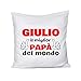 Colorfamily Cuscino Festa del papà Idea Regalo papà Cuscino 40x40 cm per Il papà Personalizzabile con Nome Il miglior papà del Mondo