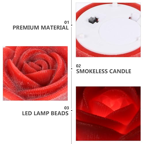 Lámpara de vela rosa LED roja para decoración del hogar 6