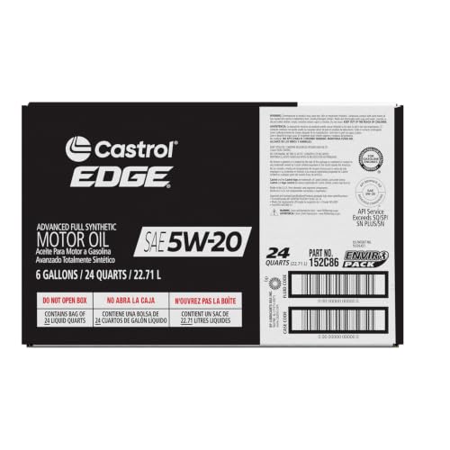 Image of Castrol EDGE 5W-20 Advanced Full Synthetic Motor Oil, 6 Gallon Enviro-Pack
