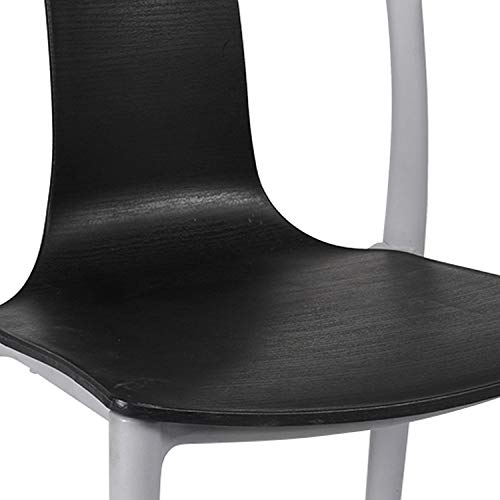 Image of Cello Cheer Chair Set Pack of 2 - Black, Grey | Strong and Durable | Easy to Clean | Chair for Living Room, Bed Room, Kitchen, Office Room, Outdoor | 3 Years Warranty