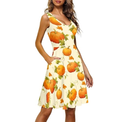 Image of TOADDITDO Womens Summer Sleeveless Tank Dress with 2 Side Pockets XS-4XL Plus Size