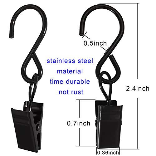 image for AMZSEVEN Stainless Steel S Hooks Curtain Clips, 50 Pack Hanging Party 
