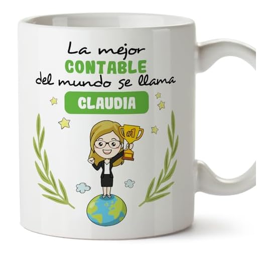 MUGFFINS Tazas Personalizadas para CONTABLE mujer - En Español - Eres Mejor del Mundo - 11 oz / 330 ml - Regalo Personalizable original y divertido