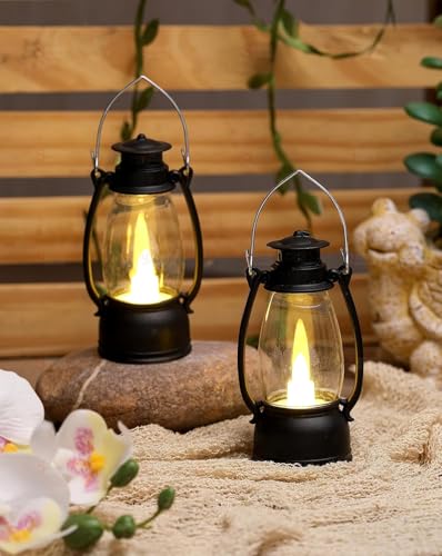 Image of Satyam Kraft 4 Pcs Flameless & Smokeless Acrylic Antique LED Hurricane Lantern Lamp and Wall Hanging Led Candle Light Holder for Home Decor, Drawing Room, Living Room, Valentine Decor