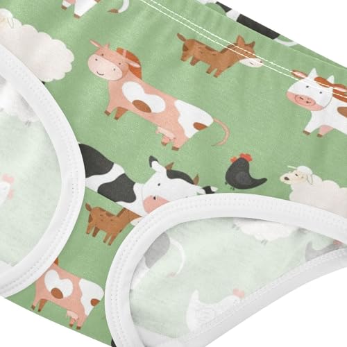 Farm Animals Cows Green Toddler Girls Underwear 2t Cotton Panties for Girl Colorful Briefs Underpants4