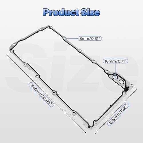 Image of Oil Pan Gasket Set, Replace 12612350 OS30693R | Compatible with Chevy Silverado, Suburban, Tahoe, Trailblazer, GMC Sierra, Yukon, Cadillac Escalade, 4.8L 5.3L 6.0L 6.2L