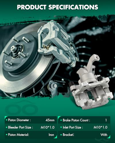Image of SCITOO 19B3897 Rear Right Disc Brake Caliper w /Bracket Fit For Jaguar For S-Type 2005-2008,For Jaguar For Vanden Plas 2005-2009,For Jaguar For XF 2009-2013,For Jaguar For XKR 2007-2009, Single Piston