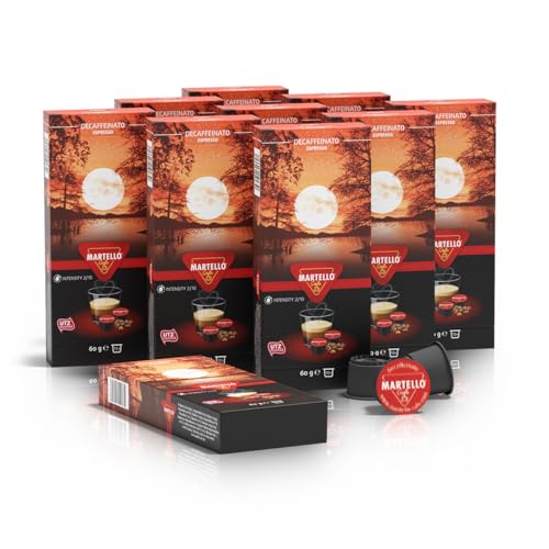 Martello Kaffeekapseln | DECAFFEINATO | UTZ Zertifiziert | Nachhaltig und Fair | Von Hand Gepflückt | Master Packung 100 Kapseln (10 x 10), Für Martello-Kapselmaschinen., 2.29 €