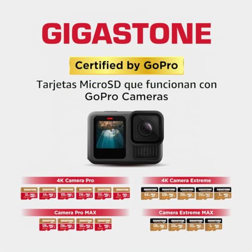 Tarjeta Micro SD GIGASTONE 256GB con lector USB C 4K Pro MAX para dron DJI 7