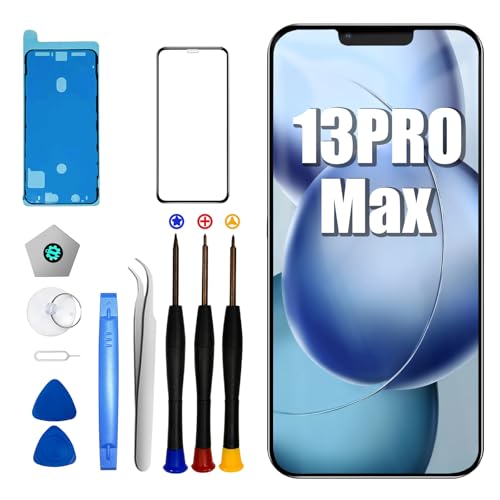 DTD para iPhone 13 Pro MAX Kit Pantalla LCD de 6,7 Pulgadas FHD Touch Digitizer con Kit de reparación, película Protectora, Compatible con el Modelo A2484, A2641, A2644, A2645, A2643