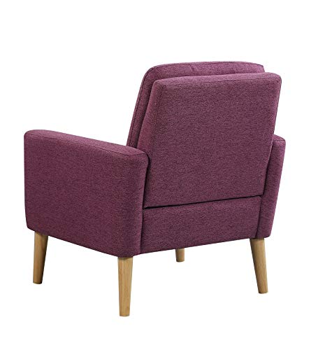 Lohoms Modern Accent Fabric Chair Single Sofa Comfy Upholstered Armchair Living Room Chair Furniture Purple #TOP3
