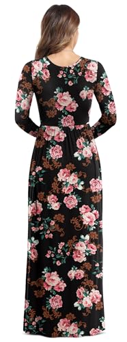 Image of VIISHOW Women's Long Sleeve Loose Plain Maxi Dresses Casual Long Dresses with Pockets