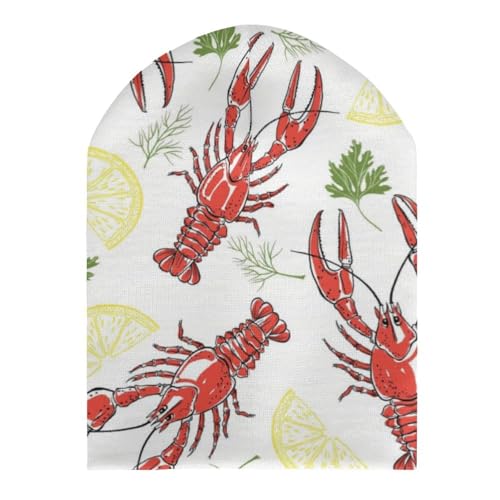 Animal of Crayfish Pattern Kids Beanie Hat for for Girls Boys Children Cap Winter Knitted Chemo Cancer Headwear Accessories Gifts Decoration Black3