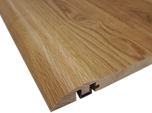 Solid Oak Pre (lacquered) & Un Finished 'Ramp' Threshold/Moulding / Door Strip/Door Bar/Cover Strip (Un - Finished) with plastic fixing trim