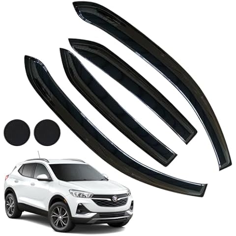 LETINGFAR Rain Guards for Buick Encore 2013-2022/Chevrolet (Chevy) Trax 2014-2022, Tape-on Side Window Deflectors for Buick Encore, Window Visors for Chevrolet Trax, Car Accessories, 4 pcs Cover