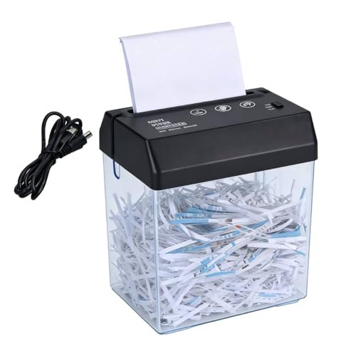 CYTGOUPER A6 Mini Paper Ribbon Shredder,USB Portable Manual Hand Shredder of Battery Powered,Electric Paper Feeding Handheld Stationery for Home Office Papers Bill Receipt(6.42x4.69x5.79in)