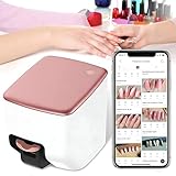 Dfdieratve 3D Smart Art Nail Printer, High Resolution 4800DPI Nail Art Printing Device, Portable & App Controlled, Smart Nail Shape Detection for Custom Manicure, DIY Gift for Women