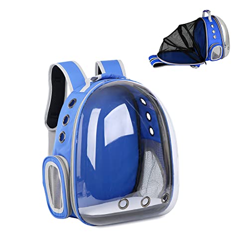 Sac à dos pour chat portable bleu marine avec bulle extensible Galatée - 2
