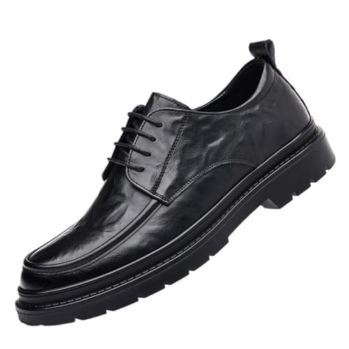 Mens Height Increasing Oxford Shoes in Vegan Leather Lace Up