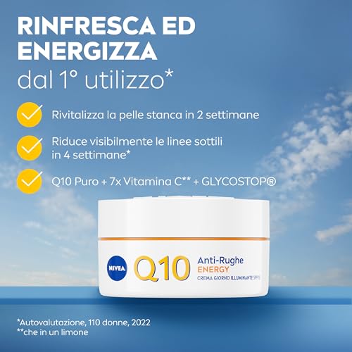 Nivea Q10 Anti-Rughe Energy Crema Giorno Illuminante Spf 15 50 Ml, Crema Viso Antirughe, Energizzante E Idratante, Crema Viso Vitamina C Arricchita Con Coenzima Q10 E Guaranà - 2