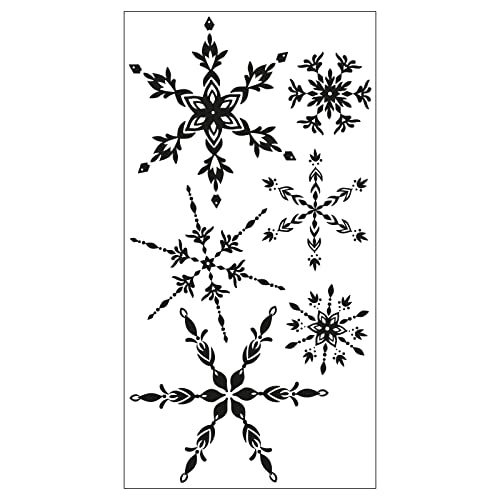 Sizzix Layered Clear Craft Stamps for Card Making 6PK Floating Snowflakes by Olivia Rose, One Size, 665974 - Image 2