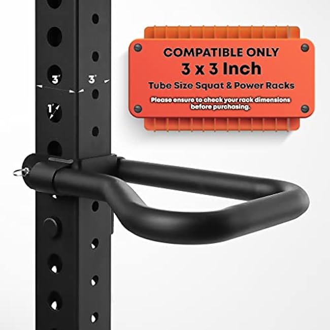 Dip Bar Attachment for Squat & Power Rack ¨C Compatible for 2x2 - 2.5x2.5 - 3x3 Inches Tube with 1-Inch Hole Racks ¨C (Pair)