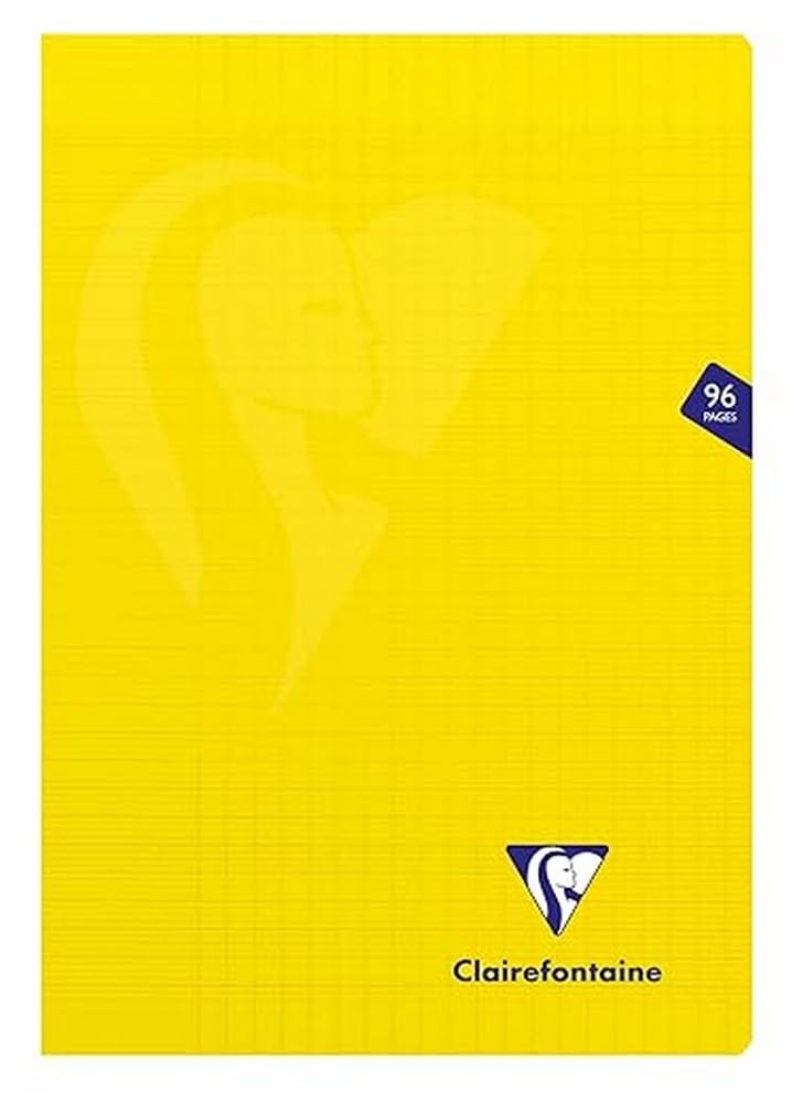 Clairefontaine 343161C - One Yellow Mimesys Stapled Notebook - Dimensions: A4 21x29.7 cm - 96 Seyes Ruled Pages - White Vellum Paper 90 g - Polypro Cover