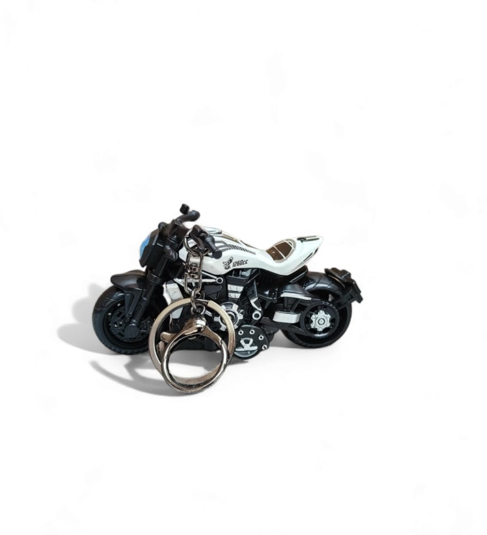 Antique Pull Back Bike Keychain For Car Dashboard | For Gifting | For Children (White)-image-38