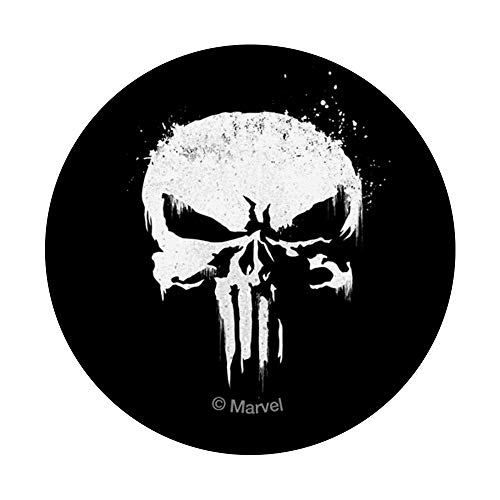 Marvel The Punisher White Splatter Skull Logo (Popsocket) Popsockets Popgrip: Swappable Grip For Phones & Tablets #TOP2