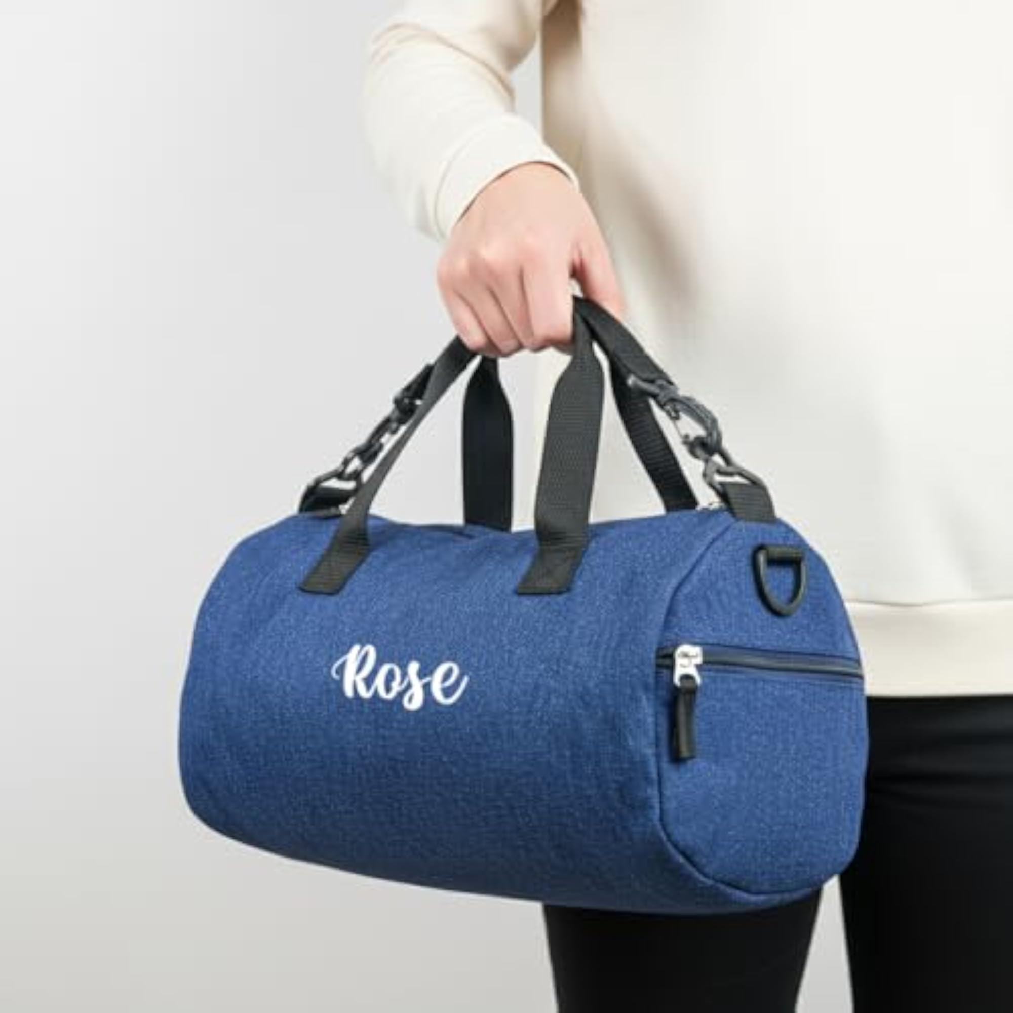 Personalized Denim Duffle Bag for Travel & Gym