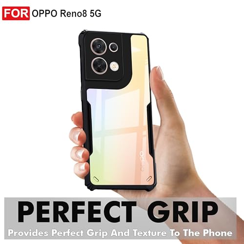 Image of Zapcase Back Case Cover for Oppo Reno8 5G | Compatible for Oppo Reno8 5G Back Case Cover | 360 Degree Back Cover Case | Clear Case with Camera Protection | (TPU + PC | Matte Black)