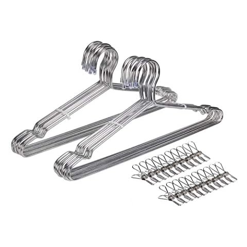 ChenFec 45CM 17.7 Zoll Jackenbügel Robust Metall Kleiderbuegel Cover