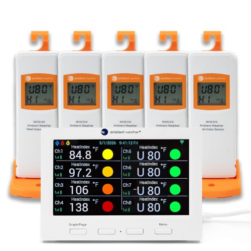 Ambient Weather WS-3400 Heat Stress Index Monitor w/5 Heat Index Sensors image 5
