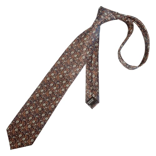 Image of Alizeal Mens 3.15inches Exquisite Floral Tie with Small Flower Printed Pocket Square