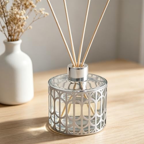 Botella Difusora Reed con Decoración Metal Plata 8.42oz miniatura 2