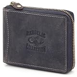 ekavale Herren Geldbörse Rindsleder mit RFID Schutz, Portemonnaie Geldtasche Leder Vintage Retro Design (Grau-Skorpion)
