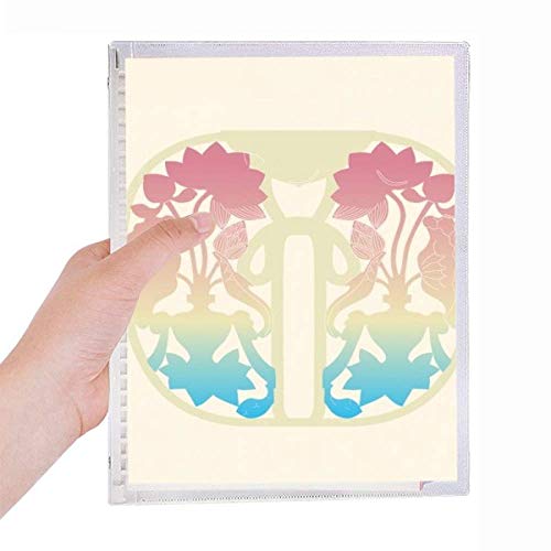 Cahier feuilles reliées jaune journal rechargeable peinture coloré fleur A5