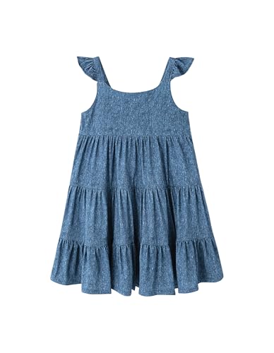 Girls Sleeveless Dress Casual Summer Dresses Swing Kids Toddlers Viscose from Bamboo Sundress Cute Dress 2-5T