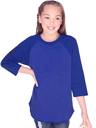 Youth Jersey Contrast Raglan 3/4 Sleeve