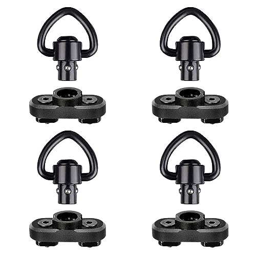 TPO Quick Detach QD Sling Swivel Mount w/Push Button Compatible with Mlok System for 2 Point Sling (1" Swivel - 4pcs)