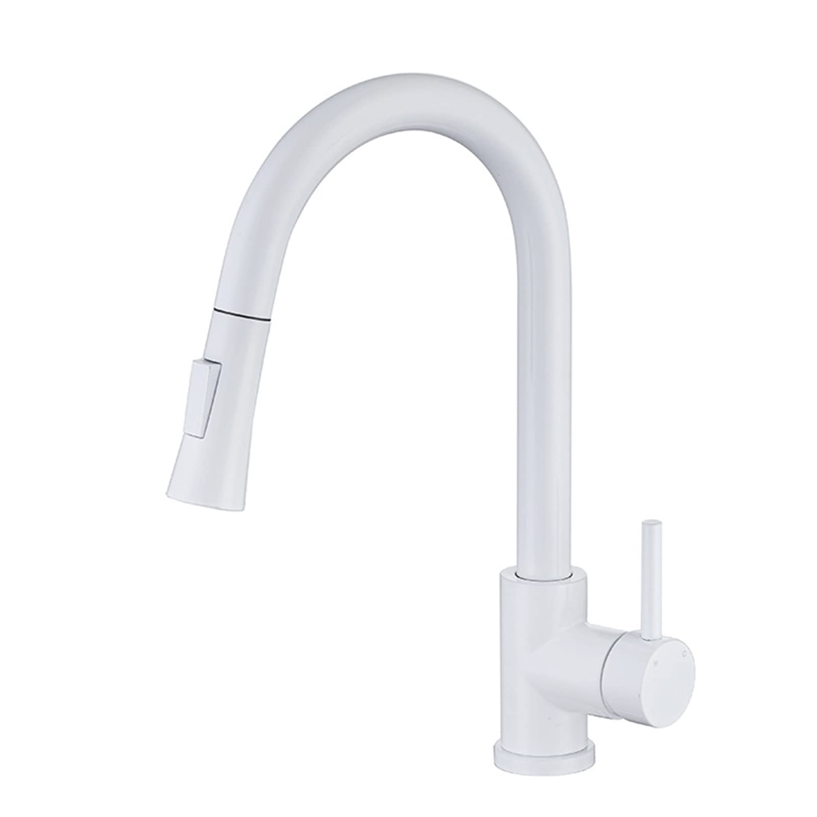 Robinet de cuisine avec douchette extractible mitigeur blanc