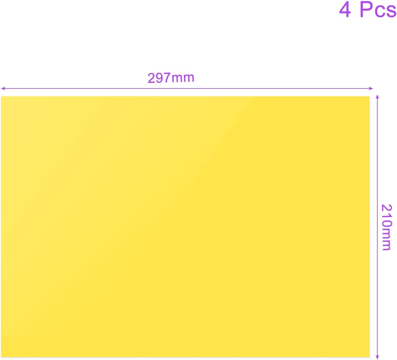 DMiotech 4Pcs Correction Gel Light Filter Overlay PVC Sheets Yellow image 3