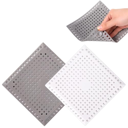 (3 Pack) Drain Protectors with Sucker, Durable Silicone Bathtub Stopper 14.5cm/5.7inch Sink Strainer Hair Catcher Filter Trap for Bathroom Bathtub Shower Drain Kitchen Sink Pet Hair