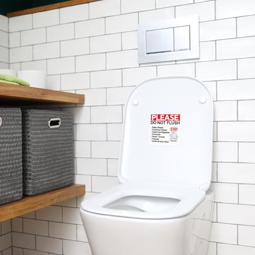 Image of Please Do Not Flush Stickers Vinyl Sign Inch Reminder for Toilet Bathroom Wall Home Public Restroom Self Adhesive Waterproof Decal 9Pcs Skateboard Car Water