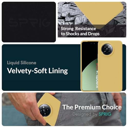 Image of SPRIG Compatible with Mi 14 Civi Premium SilkTone Back Cover Drop Tested Shock Proof Mobile Case for Men, Women, Boys and Girls with Camera Protection (Lemon Yellow)