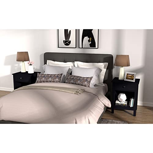 Bigbiglife Nightstands Set Of 2, Black End Tables, Side Tables With Drawer, Classical Wooden Bedside Tables For Bedroom #TOP6