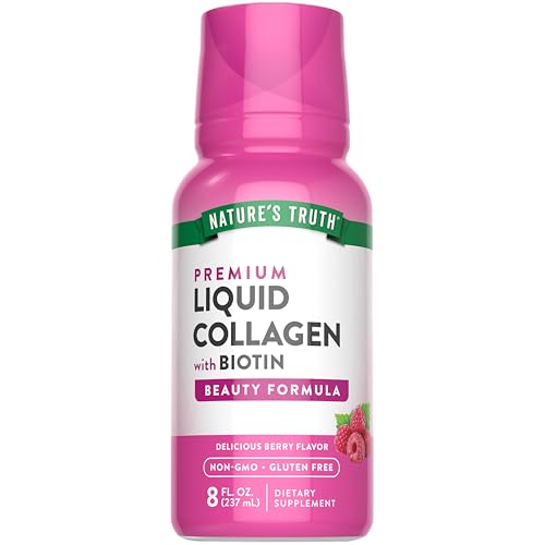 Nature's Truth Liquid Collagen Supplement with Biotin | Type 1 & 3 | Berry Flavor | 8 fl oz |...